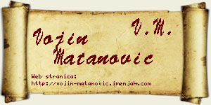 Vojin Matanović vizit kartica
